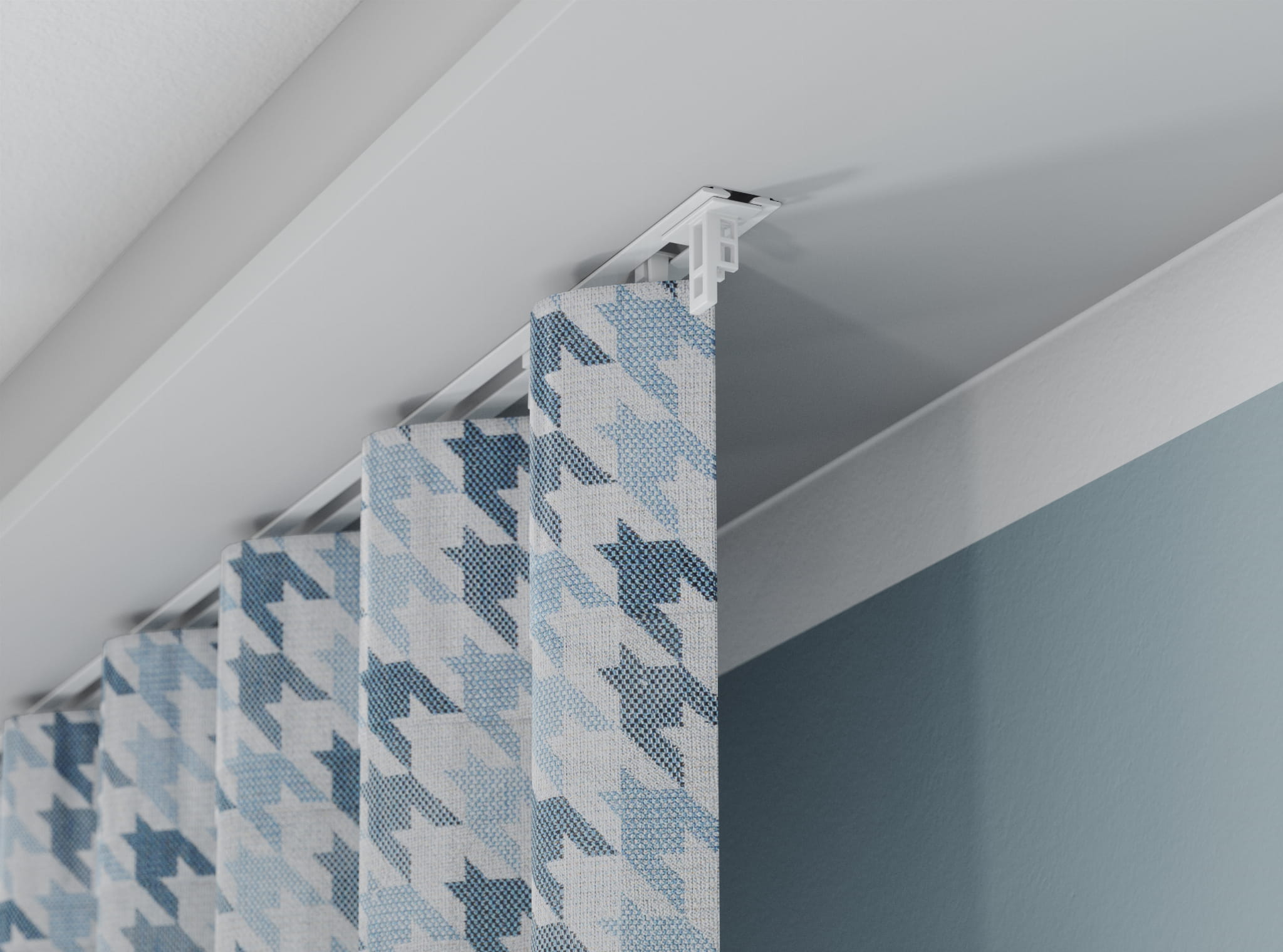 Szyna aluminiowa podtynkowa jednotorowa  biała komplet PS-300 cm